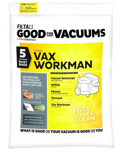 Glide Vax Workman Vacuum Bags - Micro-Fibre Pkt 5 SPV18021