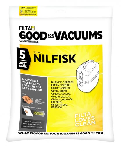 Nilfisk VP Series Vacuum Bags - Micro-Fibre Pkt 5 SPV20016