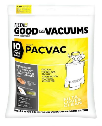 Pac Vac Super Pro Vacuum Bags - Micro-Fibre Pkt 10 SPV61021 F061